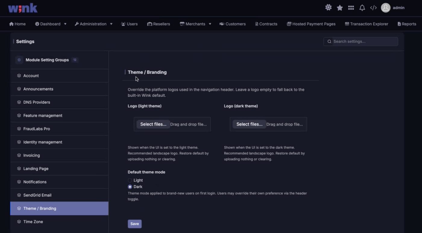 Reseller-branded light theme