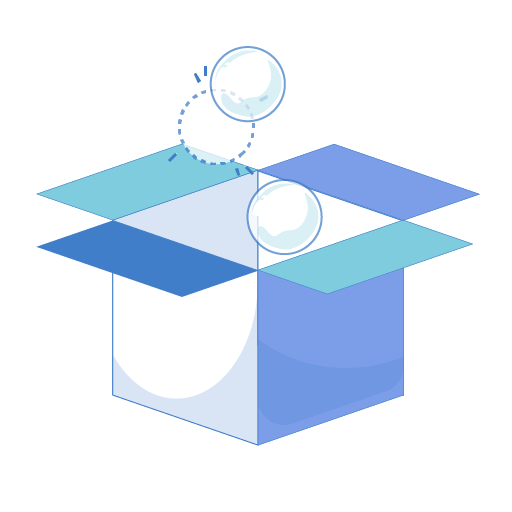 Box with token bubble open state.