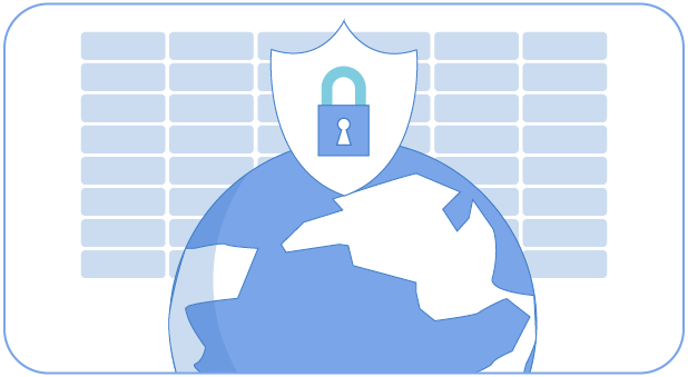 Bordered design with world protect grid.