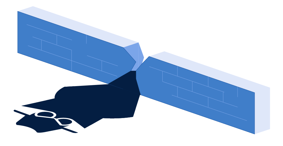 Hacker breaching wall illustration