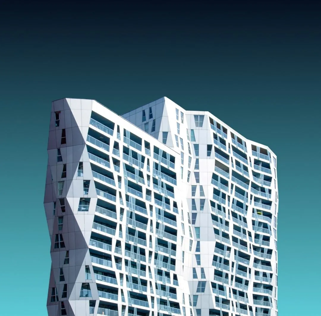 Modern glass building with innovative fire-rated skylights