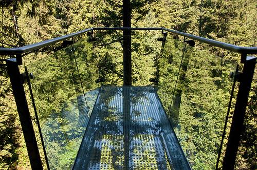 Structural walkable glass floor by Greenlite Glass at CAPILANO CLIFFWALK, North Vancouver, BC,.