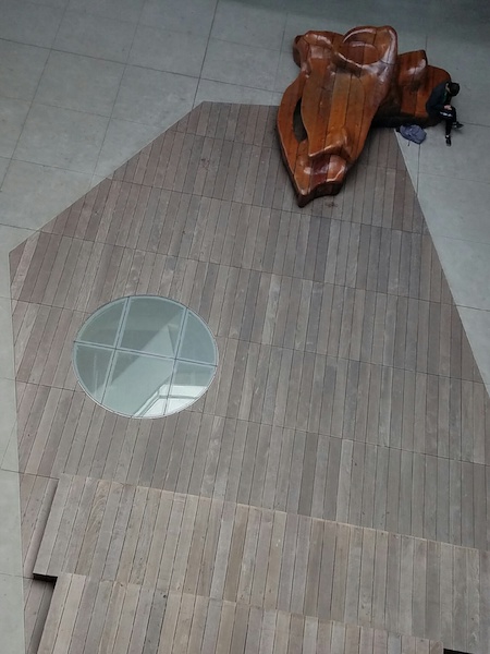 Walkable fire-rated skylight/floor by Greenlite Glass at STANFORD MCMURTY BUILDING, Stanford, CA.