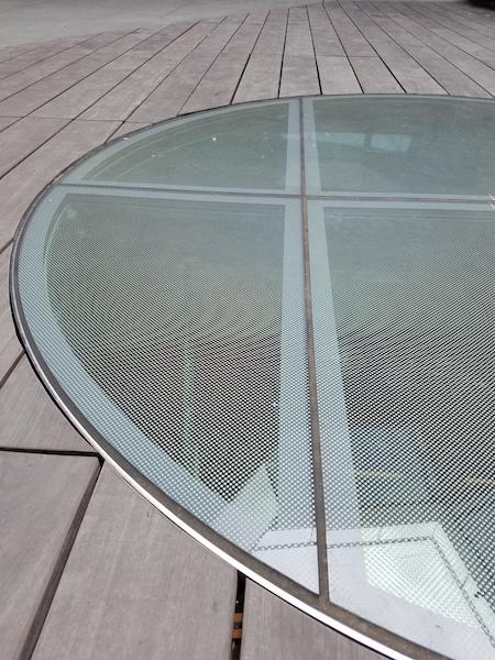 Walkable fire-rated skylight/floor by Greenlite Glass at STANFORD MCMURTY BUILDING, Stanford, CA.