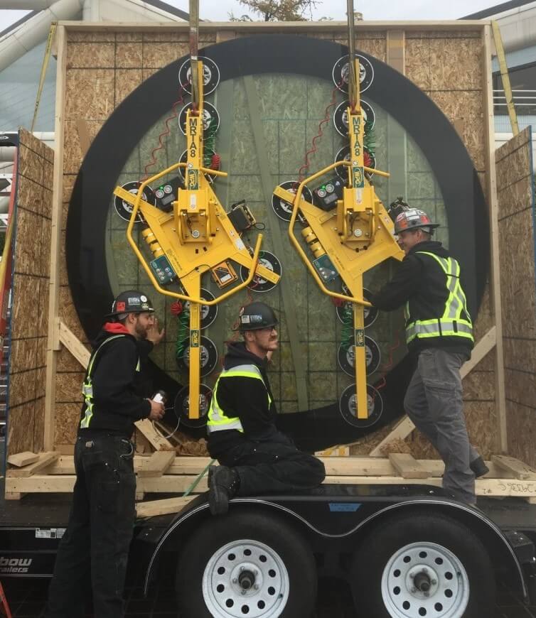 Structural walkable glass floor by Greenlite Glass at TRANSLINK LONSDALE BUS LOOP, North Vancouver, BC.