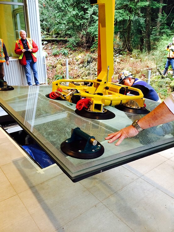 Walkable fire-rated skylight/floor by Greenlite Glass at MOSSOM CREEK HATCHERY, Port Moody, BC.