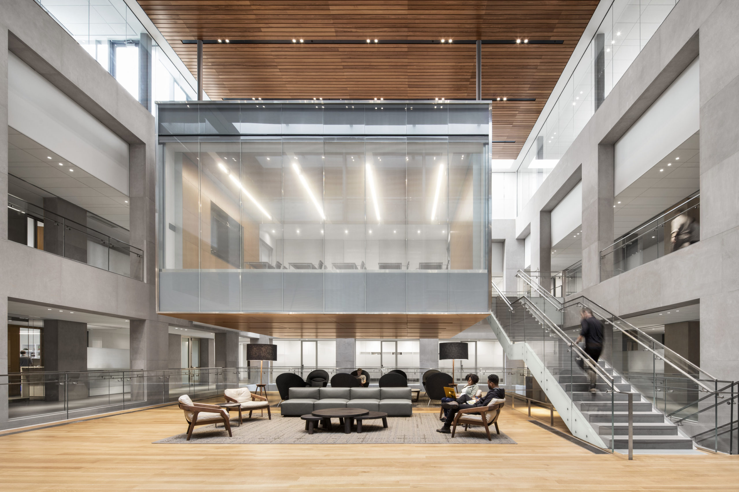 Walkable fire-rated skylight/floor by Greenlite Glass at PRINCETON UNIVERSITY, Princeton, NJ.