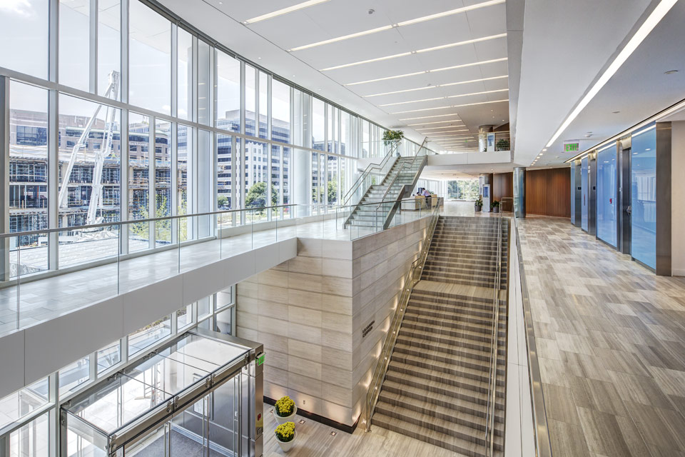 Walkable fire-rated skylight/floor by Greenlite Glass at ASSOCIATION OF AMERICAN MEDICAL COLLEGES, Washington, DC.