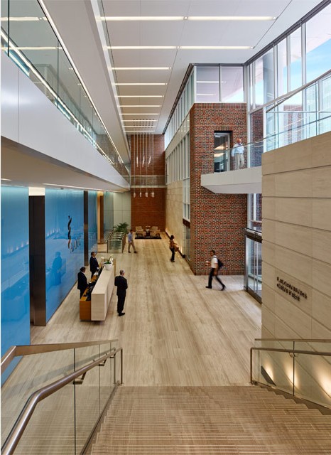 Walkable fire-rated skylight/floor by Greenlite Glass at ASSOCIATION OF AMERICAN MEDICAL COLLEGES, Washington, DC.