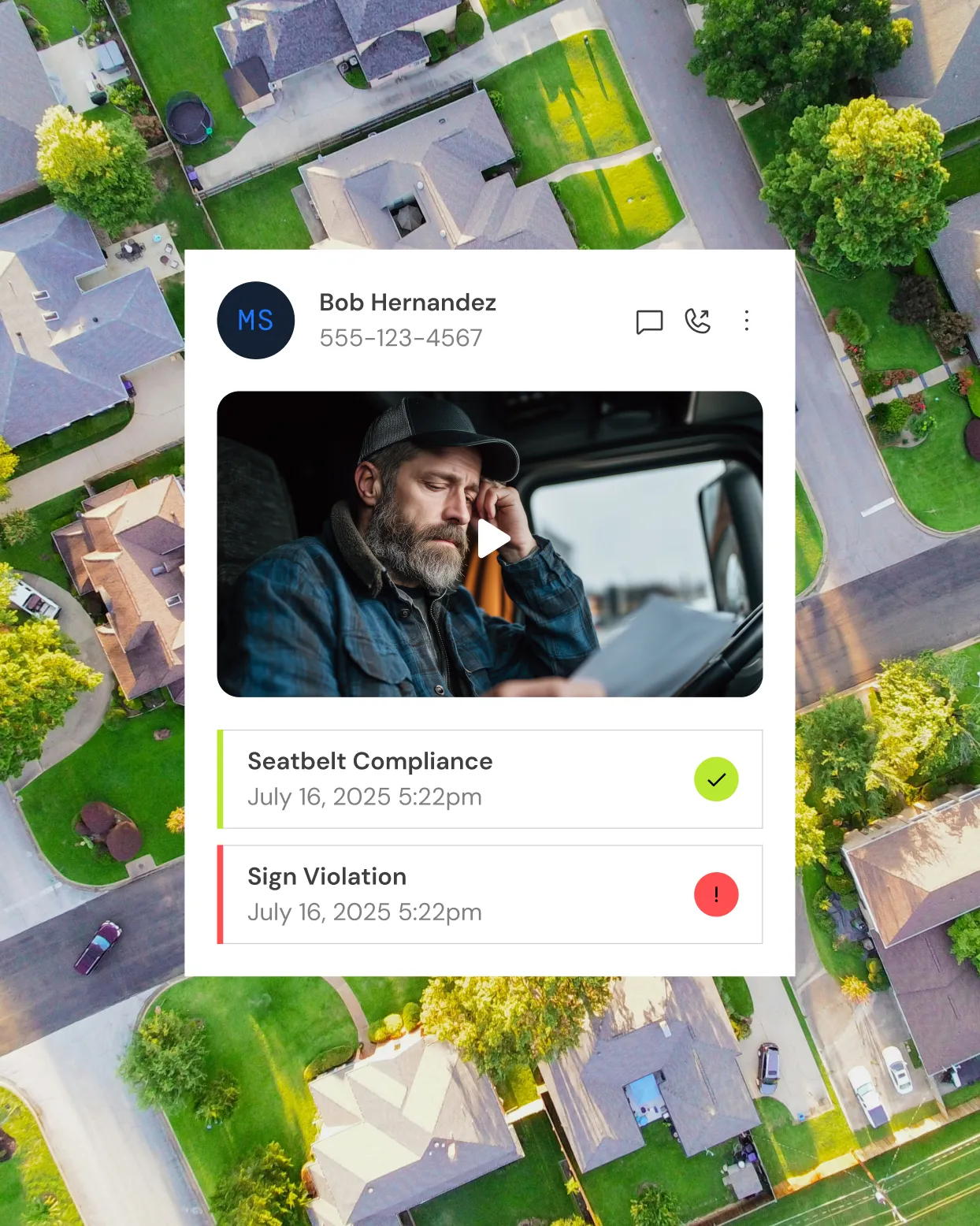 Driver dispatch in app alerts