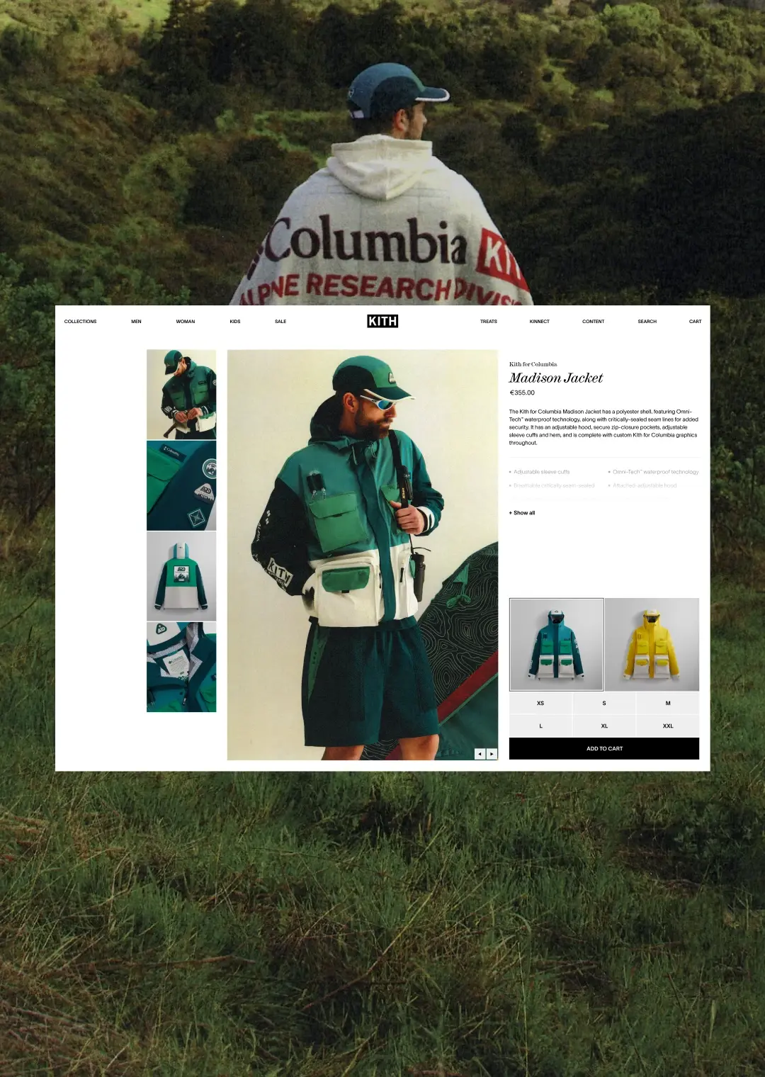 Kith ecommerce layout