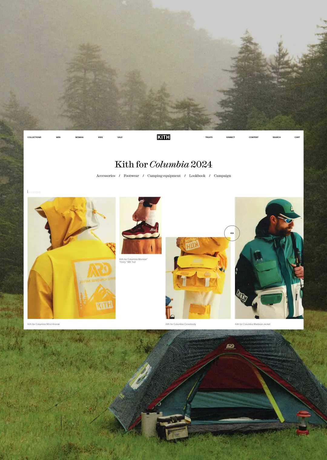 Kith website layout