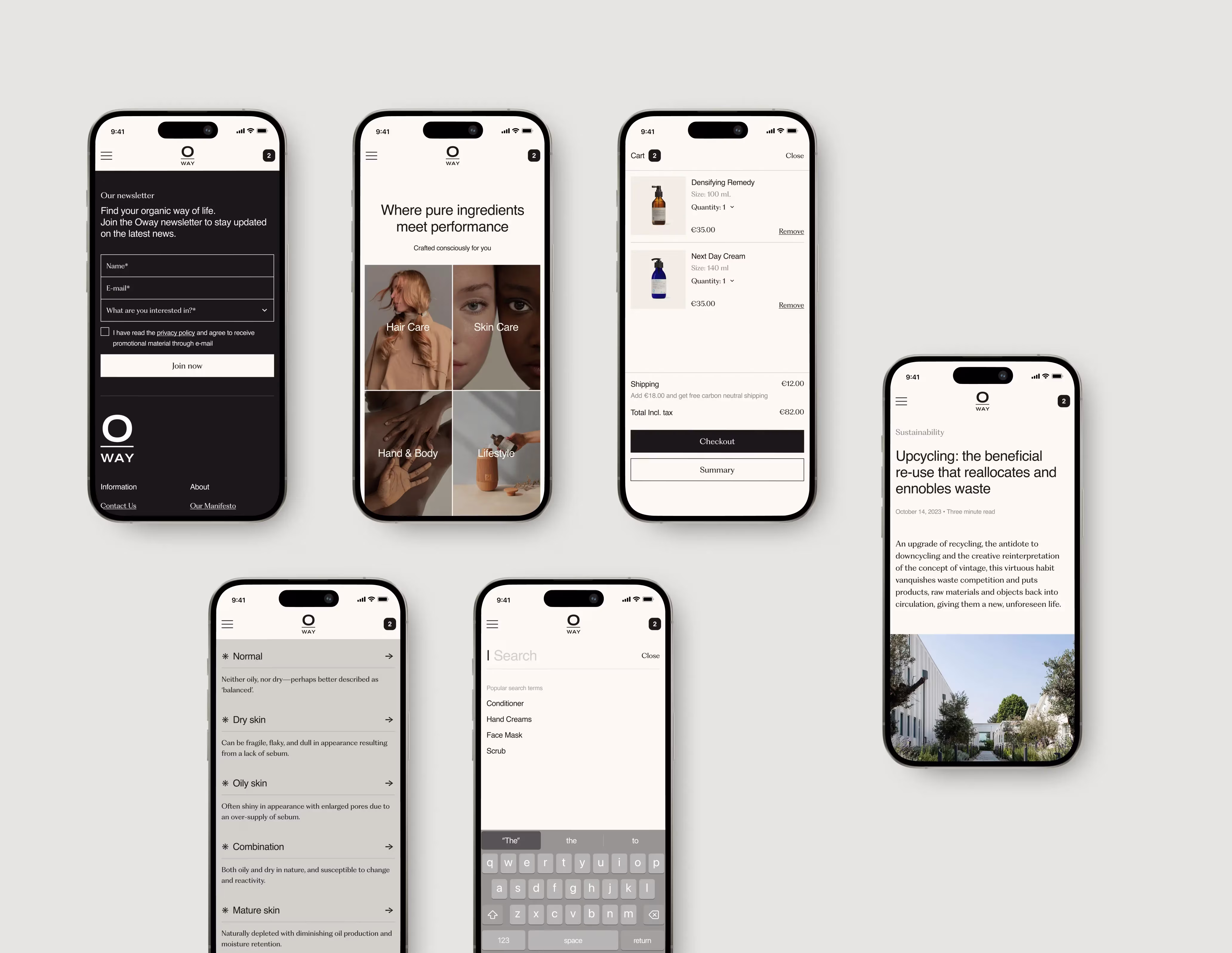 Mobile view mockups