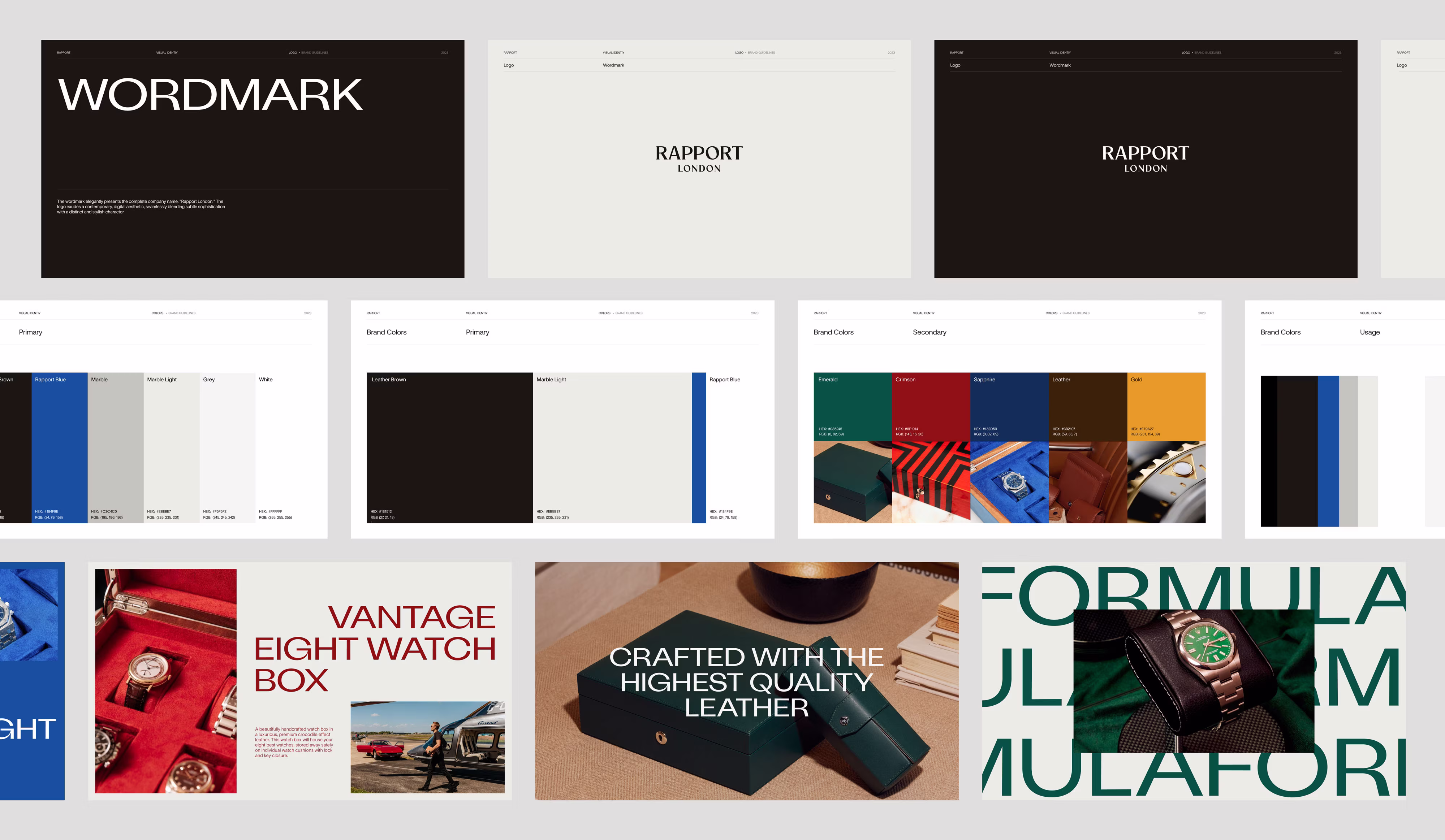 Rapport London brand book slides