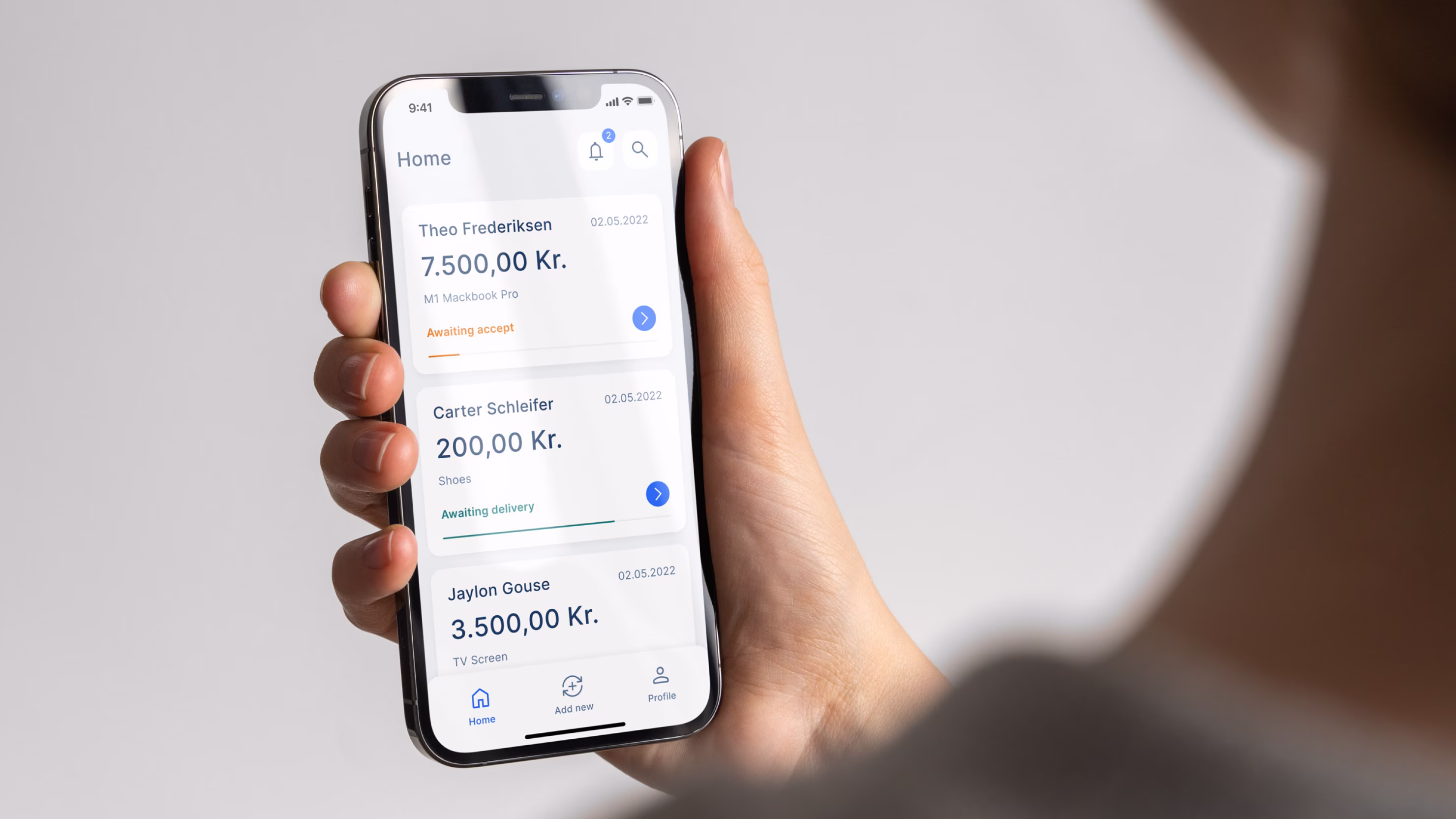 Person holding phone