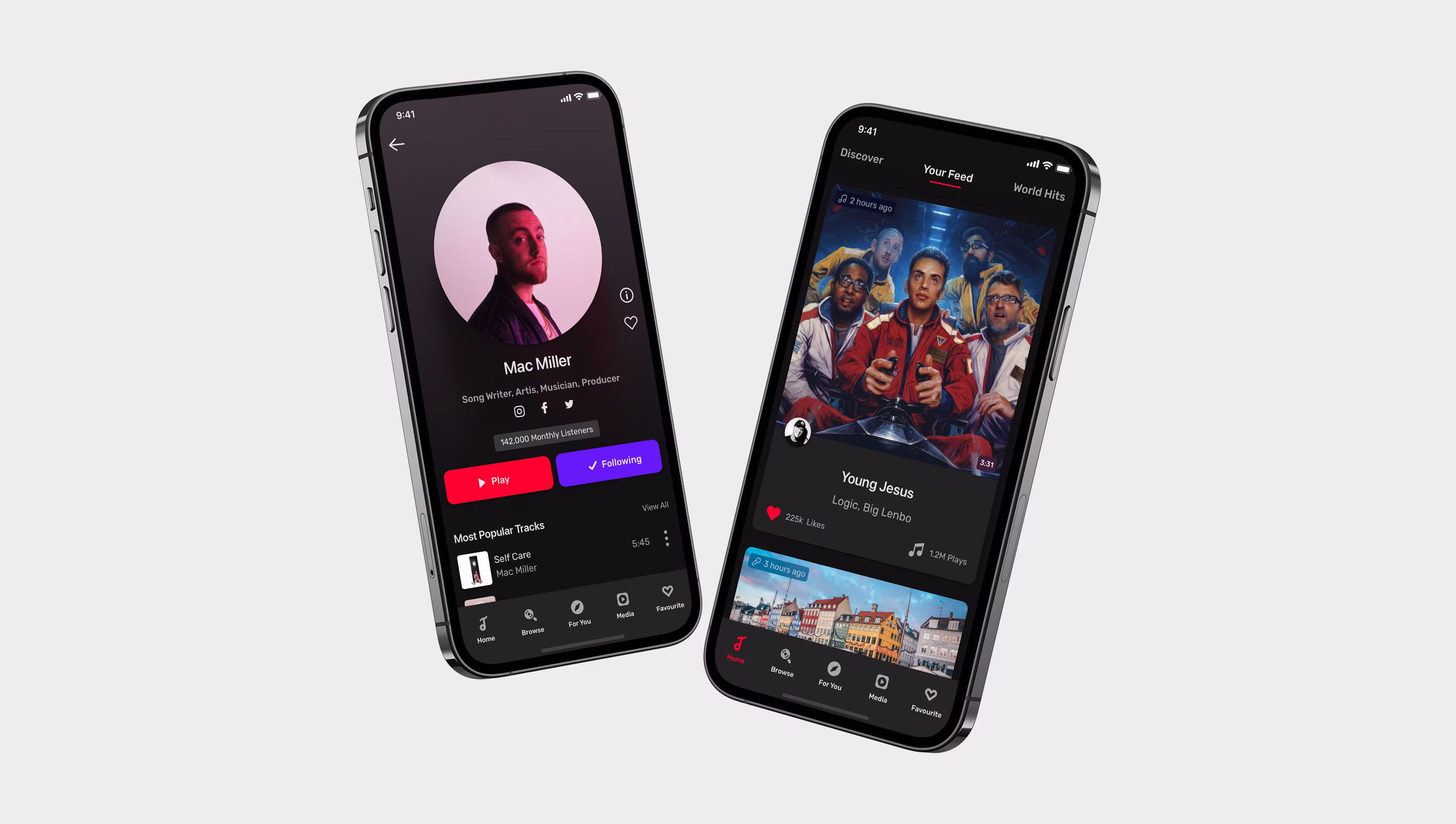 Artist profile and feed