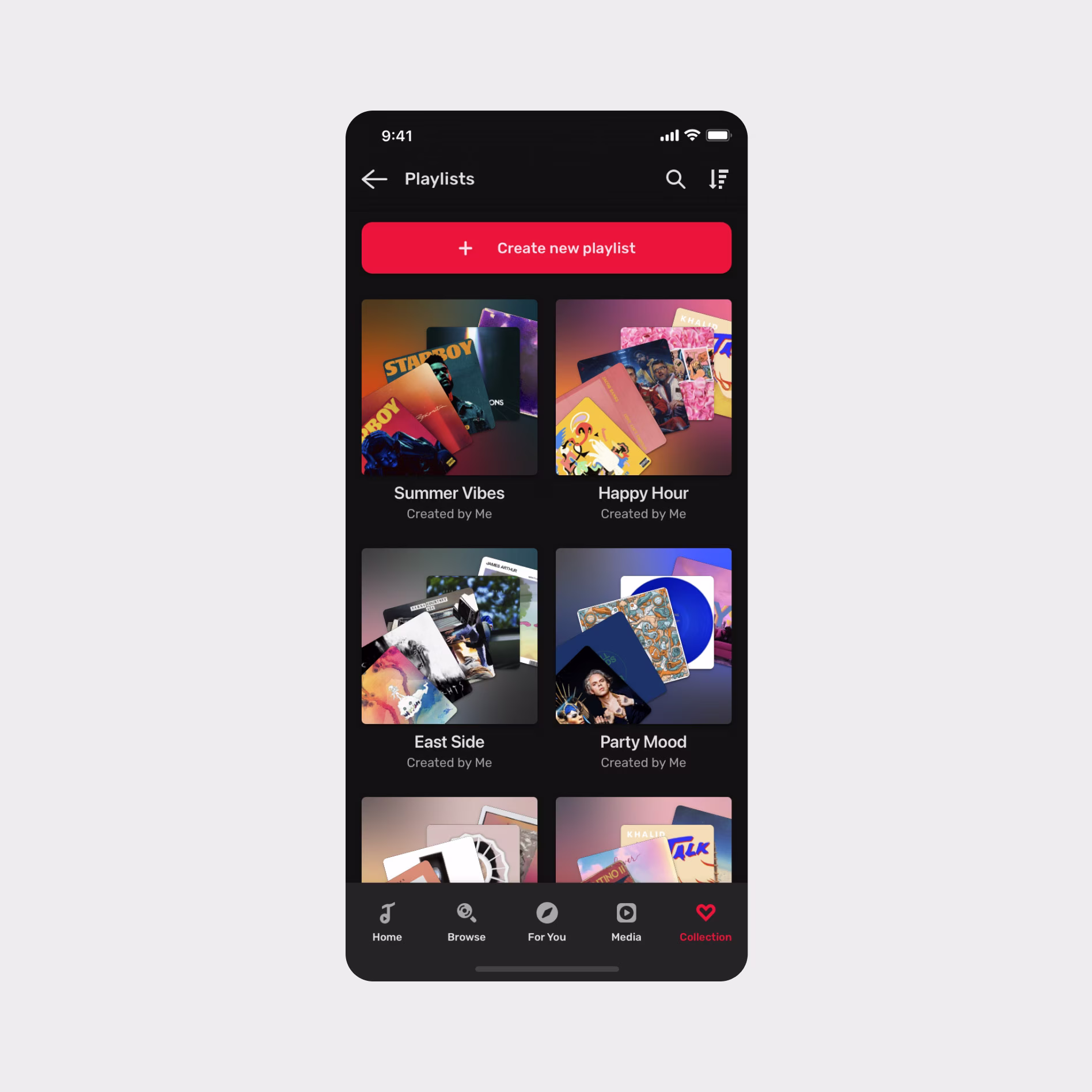 Playlists collection