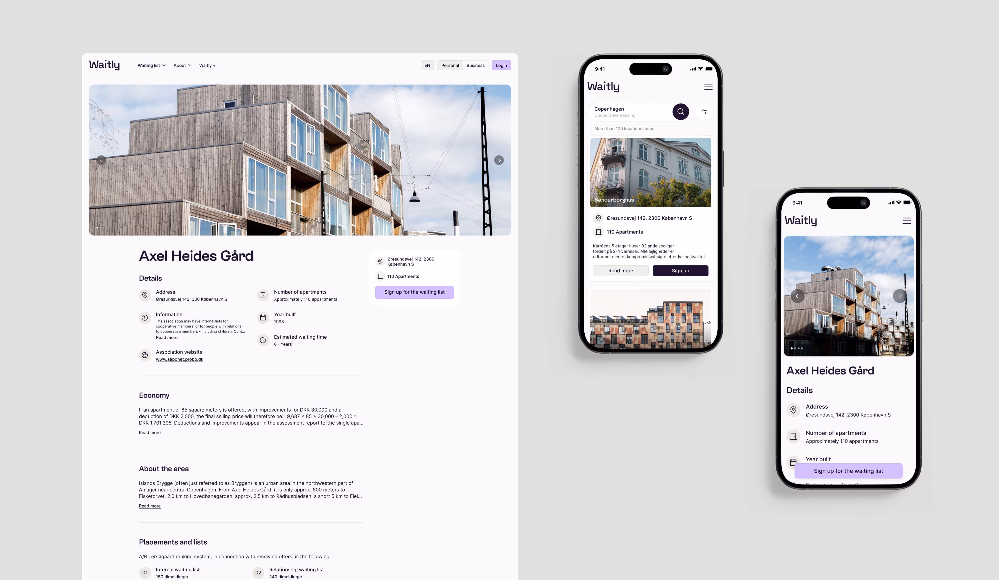 Property listing pages