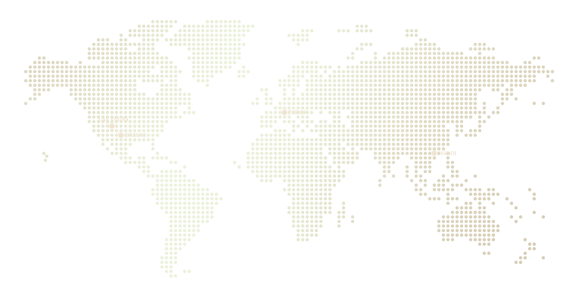 The global presence of Private Jet Sales is presented as Las Vegas Dallas Zurich and Hanoi