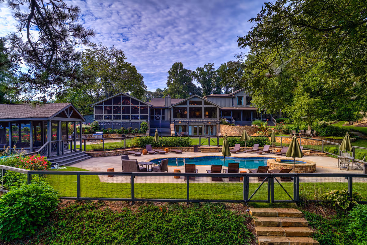 back yard, pool, and house ark on lake lanier