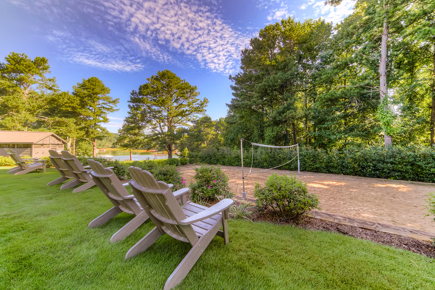 Photo of lighted volleyball court on property at Ark on Lake Lanier