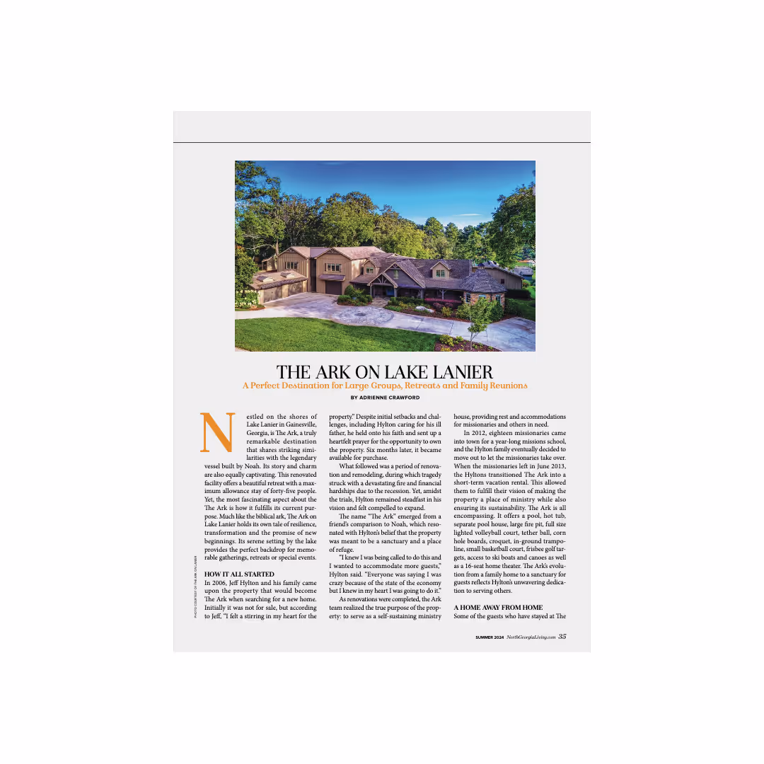 Ark on Lake Lanier North Georgia Living Magazine