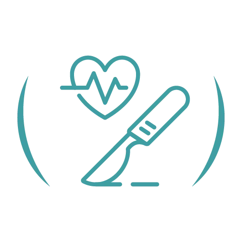 Teal veterinary line icon set.