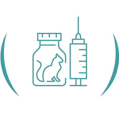 Teal veterinary line icon.