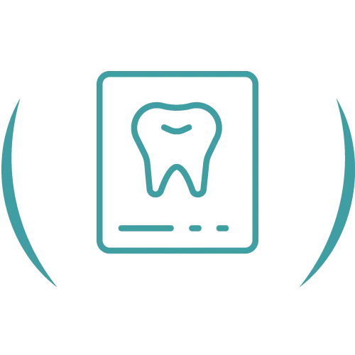Teal veterinary line icon.