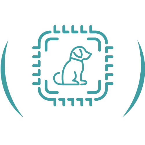 Teal veterinary line icon.