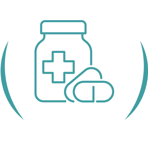 Teal veterinary line icon.