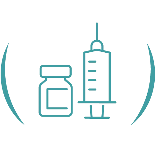 Teal veterinary line icon.