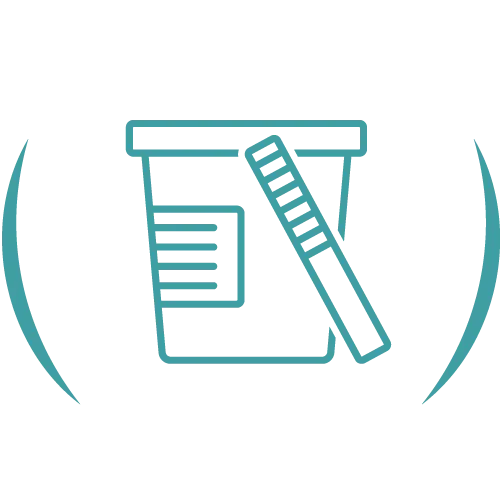 Teal veterinary line icon.