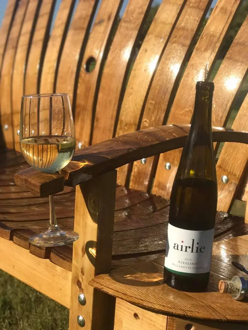 Custom bench for Outdoor Wine Event