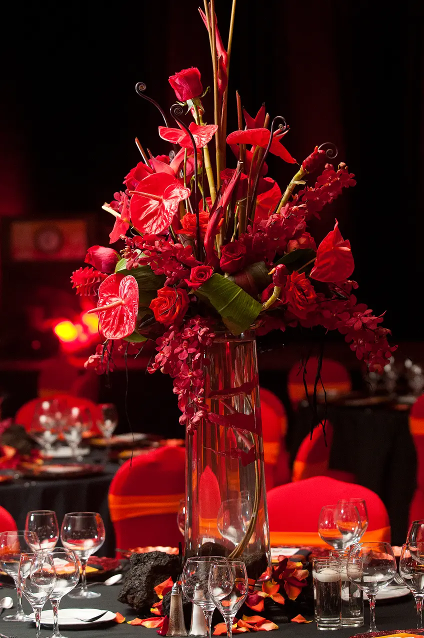Florals for Lava Themed Event, Hawaii