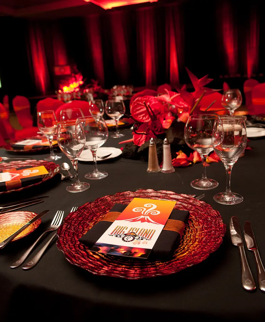 Table Setting for Lava Themed Event, Hawaii