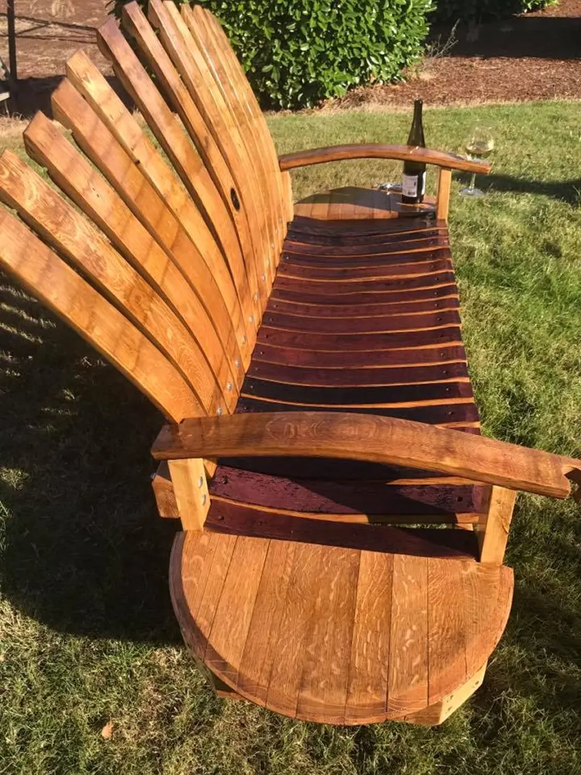 Custom bench for Outdoor Wine Event