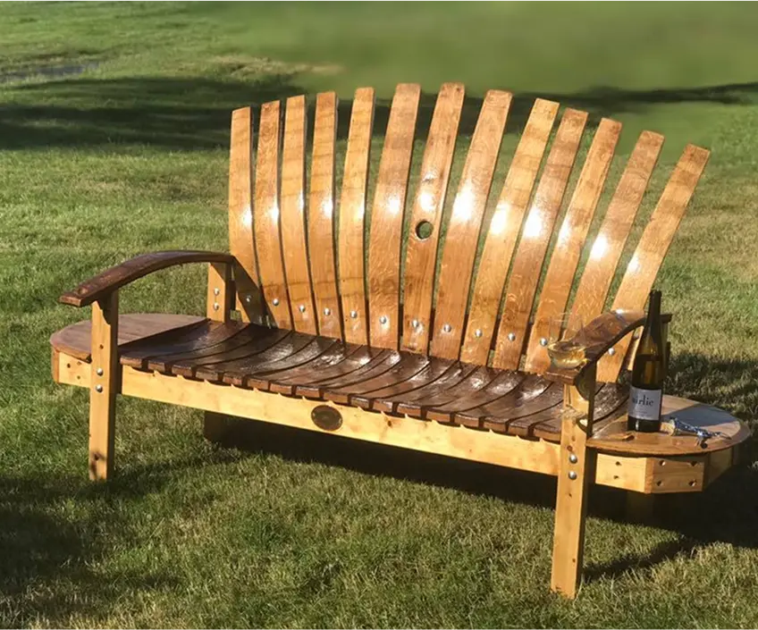 Custom bench for Outdoor Wine Event