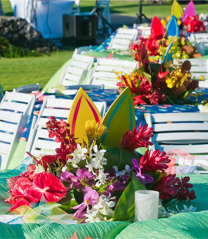 Centerpiece for Surf Themed Event, Hawaii