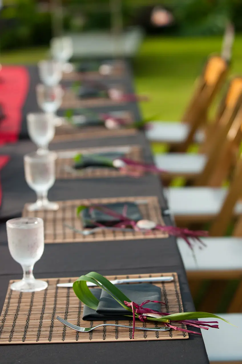 Table Setting for Outdoor Event, Hawaii