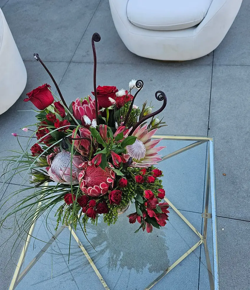 Table Floral for Client Appreciation Event at Hanger 21, Fullerton, CA