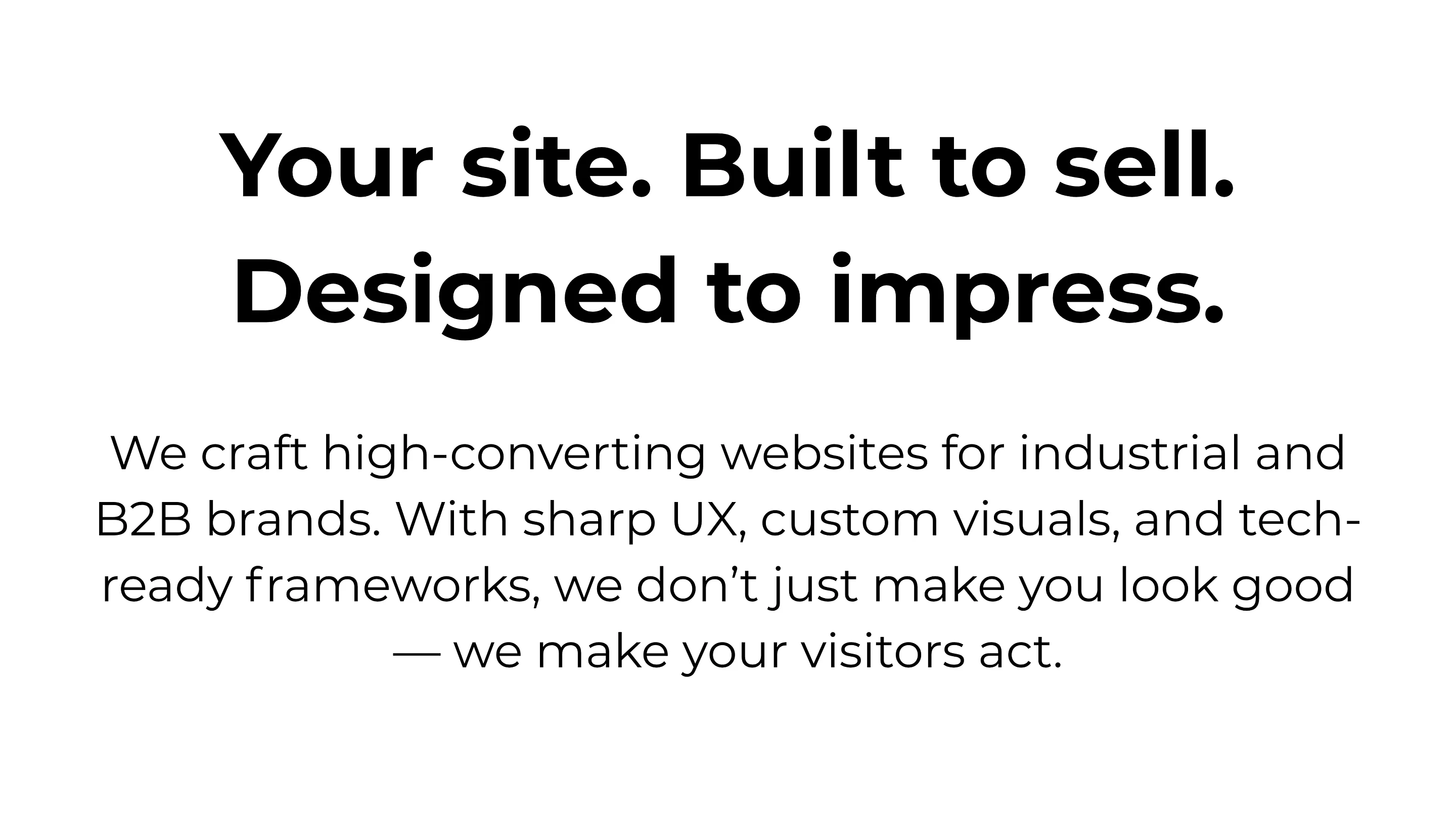 Sell with Marketing B2B Marketing Agency Web design description