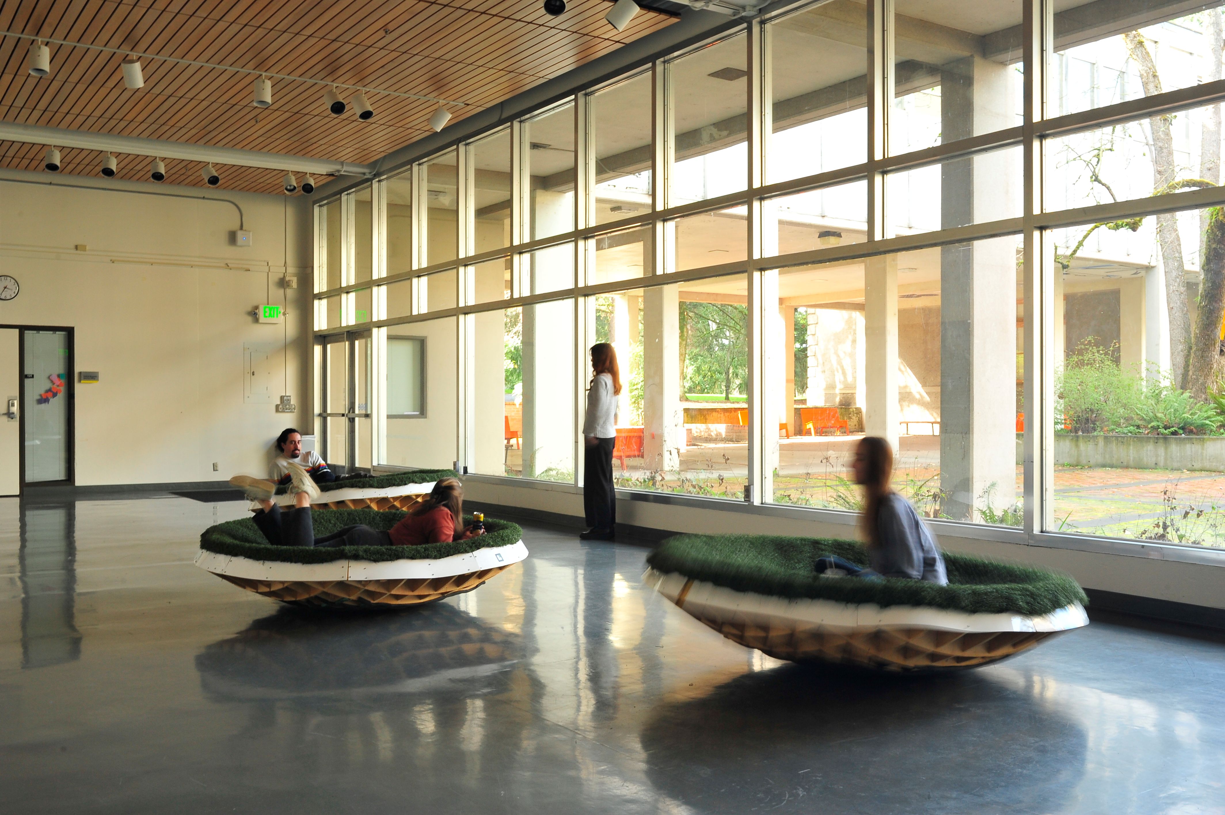 Stay on the Grass V2 installation in Lawrence Hall