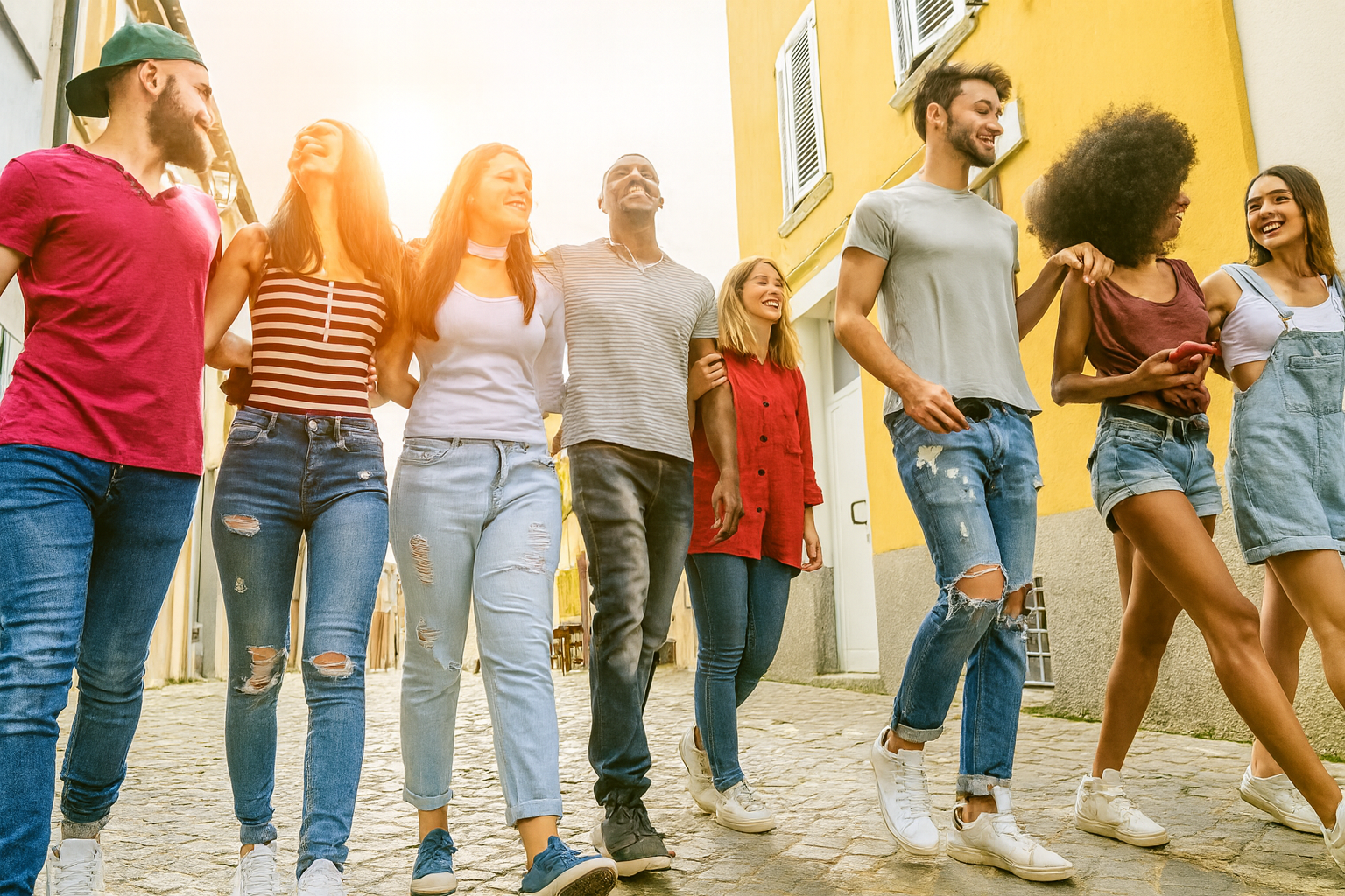 Millennial renters socializing in a modern apartment community