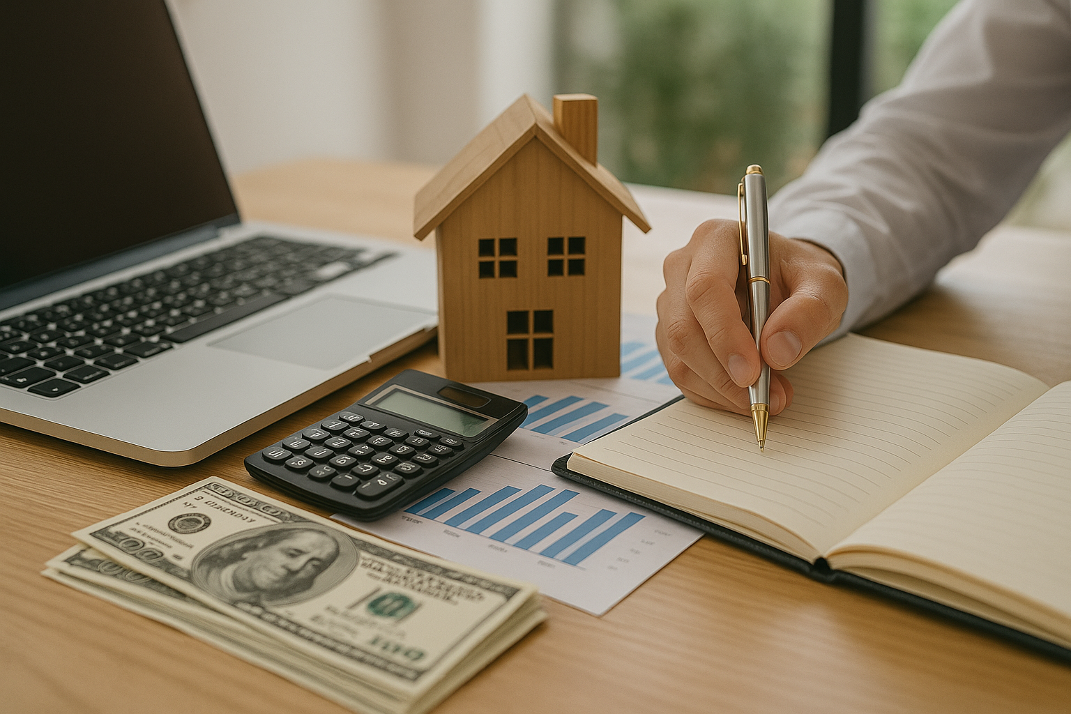 property manager organizing rental property accounting records