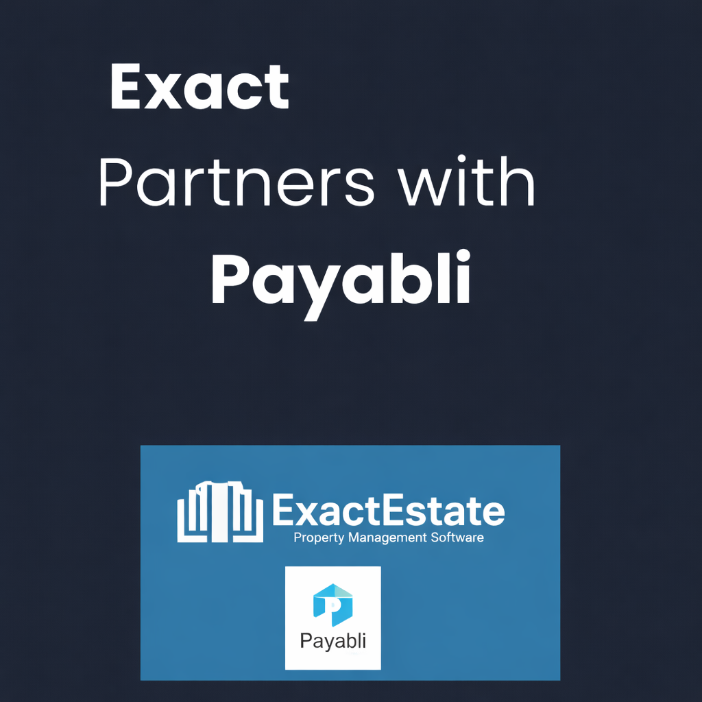 ExactEstate and Payabli partnership announcement — integrated property management payment