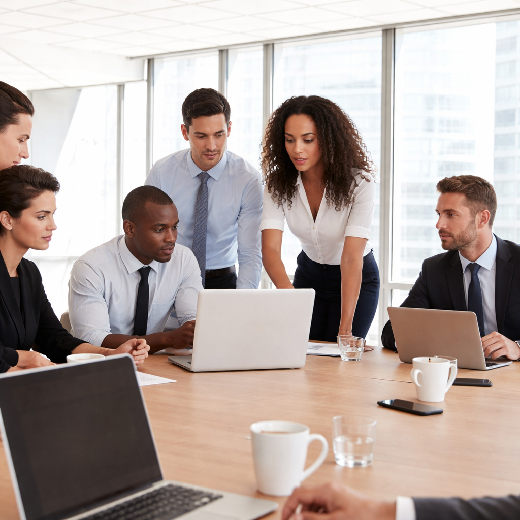 Property manager reviewing 2023 industry trends report on a tablet
