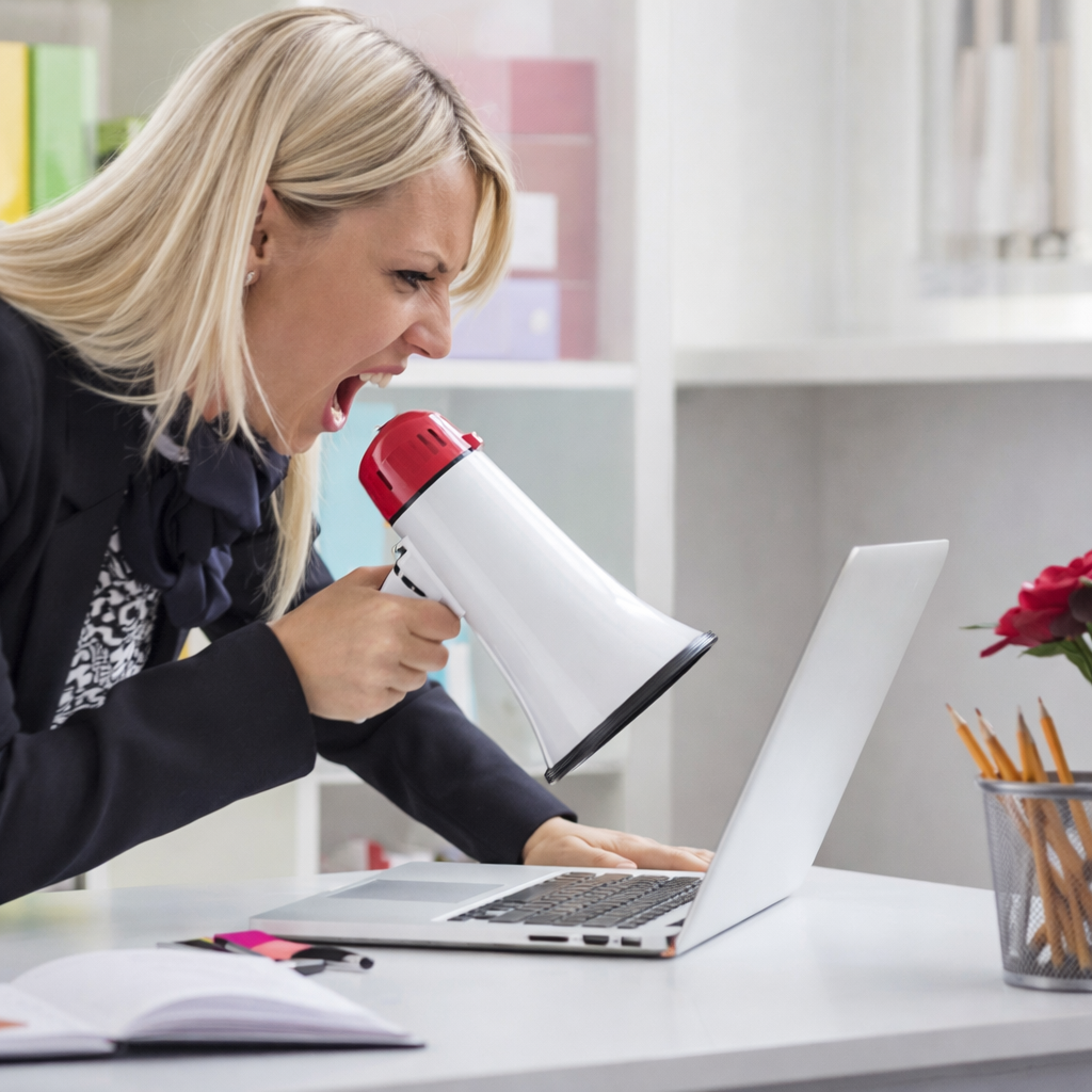 Property manager upgrading outdated software on laptop