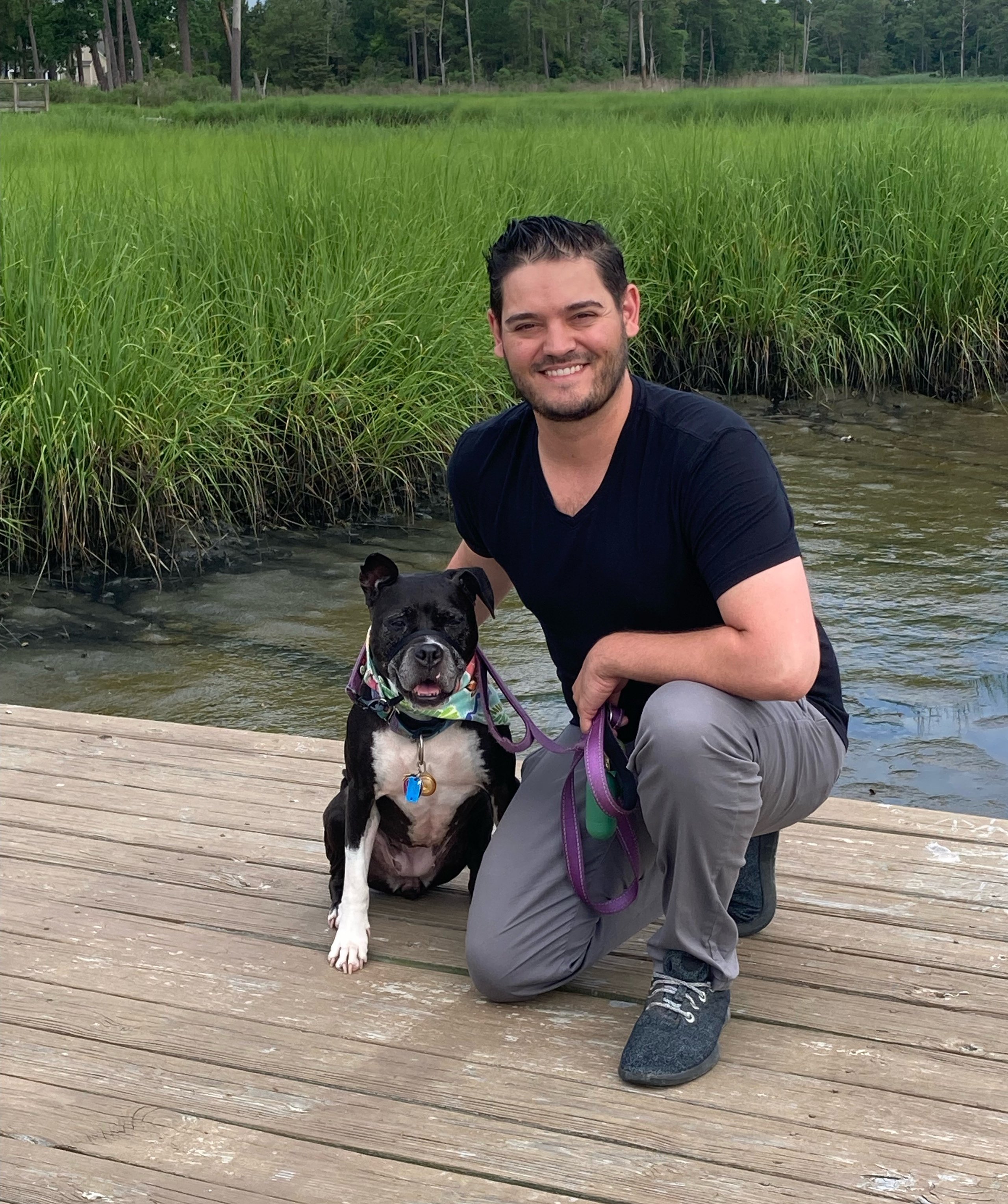 Tom and his loyal Dog Willow looking over an incredible piece of land