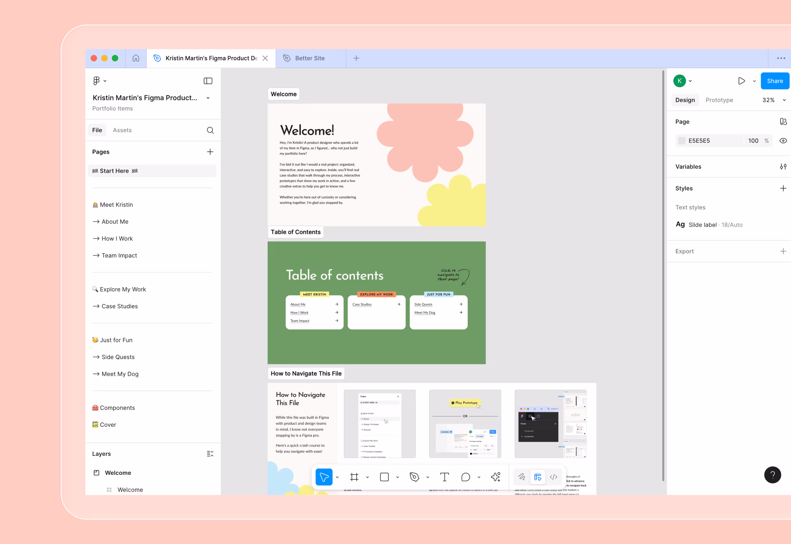 Figma file mock up